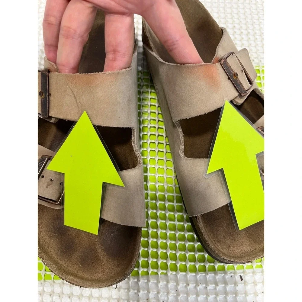 Birkenstock Arizona Tobacco Brown Nubuck Leather Slide Sandals